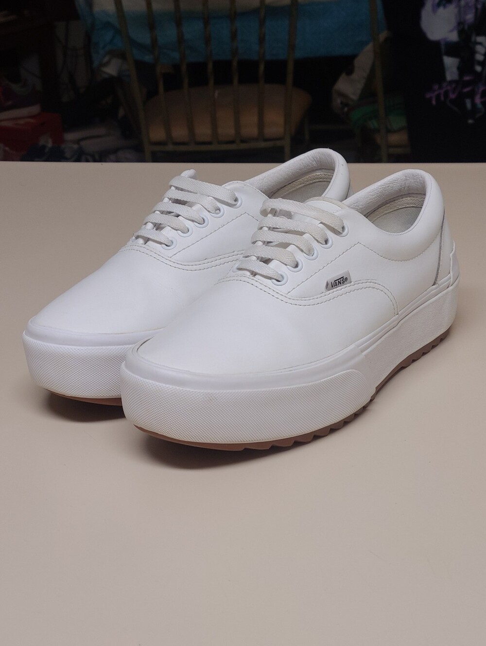 Vans Era Stacked leather chunky platform casual skateboard sneakers size 11